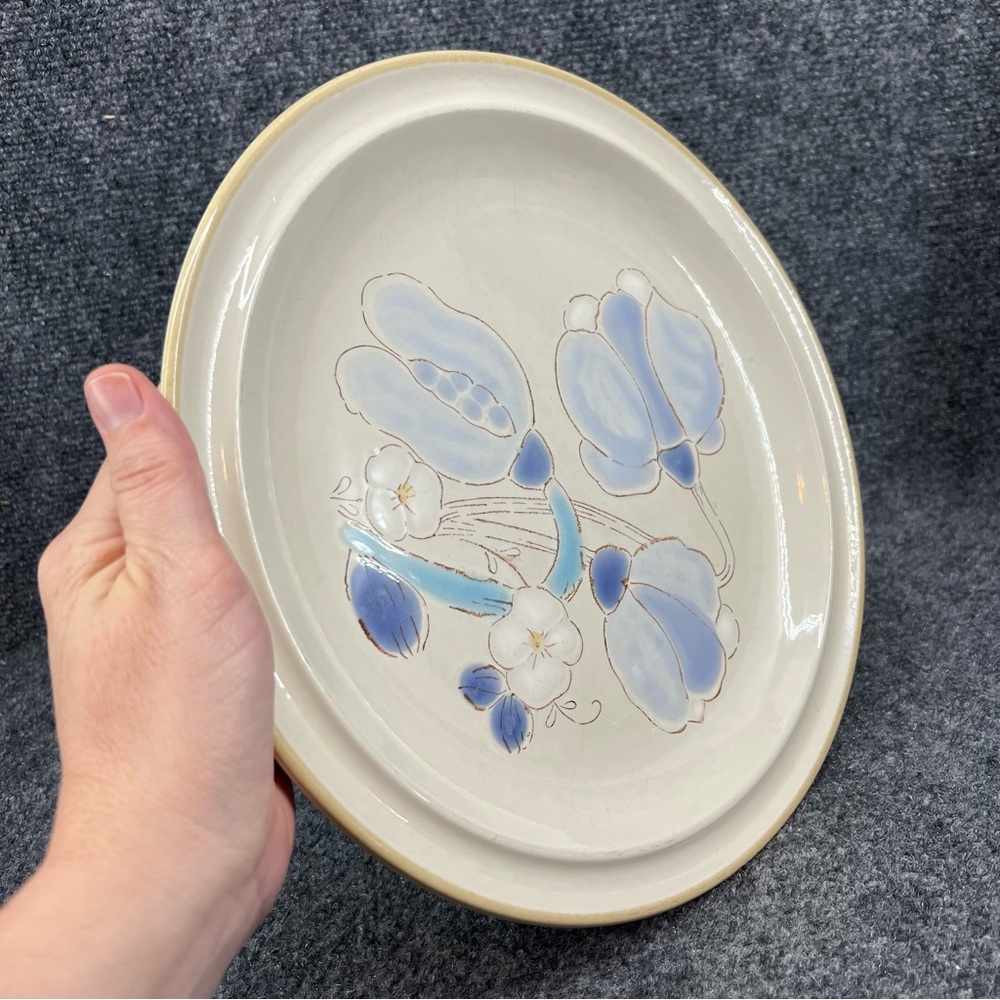 International China Whitestone Ocala 12” Chop Plate Platter Blue & White Floral - Picture 3 of 9